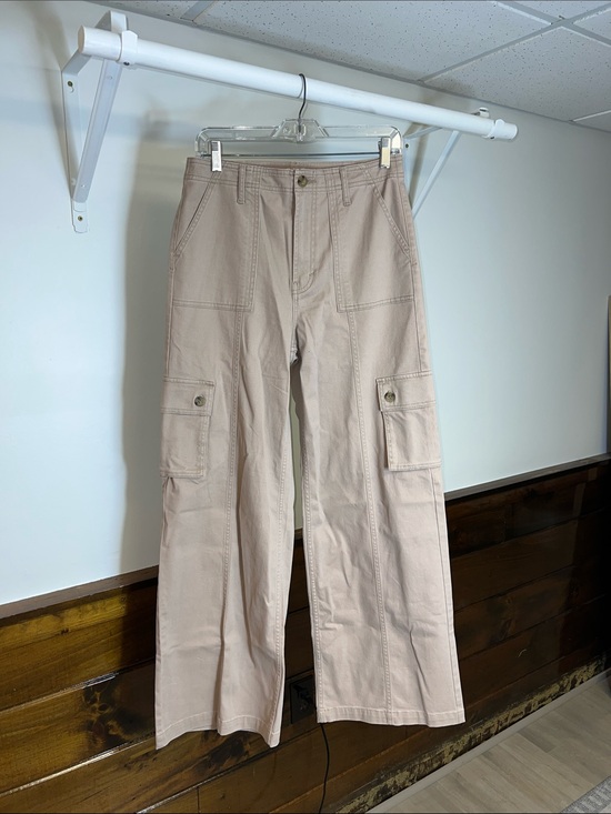 a.n.a Pants - Women’s Cargo Wide-Leg Pants - Beige